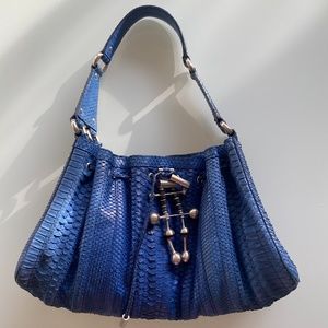 Donna KARAN snakeskin purse : BLUE